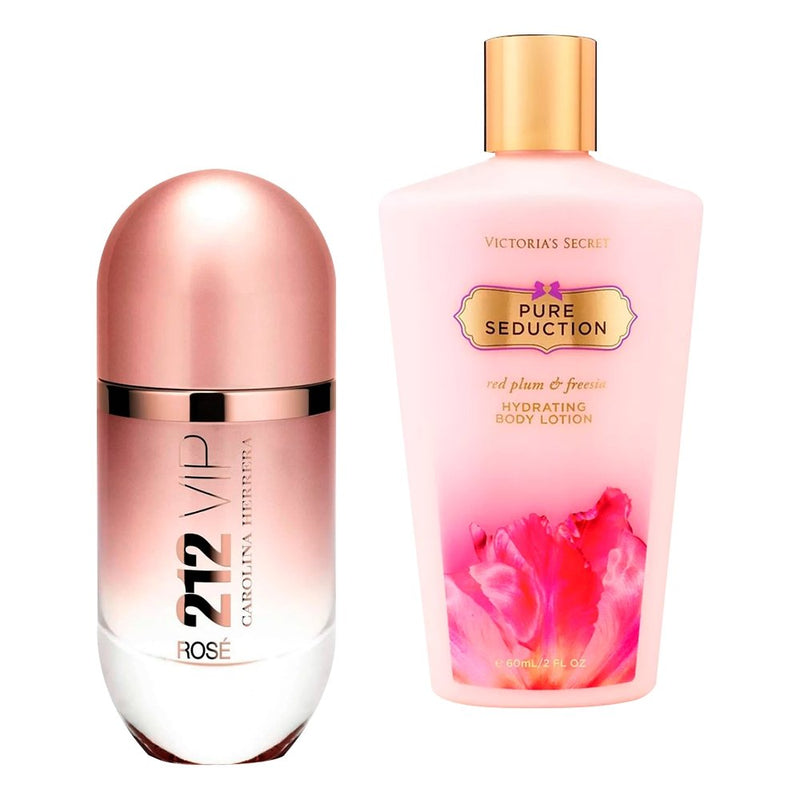 Combo Perfume 212 Rosé e Creme Victoria Secrets