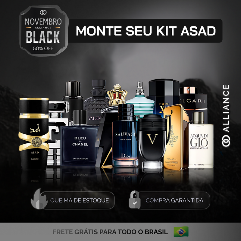 MONTE SEU KIT - Lattafa ASAD (100ml) + Segundo Perfume - [NOVEMBRO BLACK]